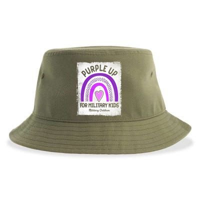 Purple Up For Military Kids Military Children Purple Rainbow Sustainable Bucket Hat