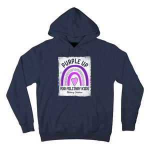 Purple Up For Military Kids Military Children Purple Rainbow Hoodie