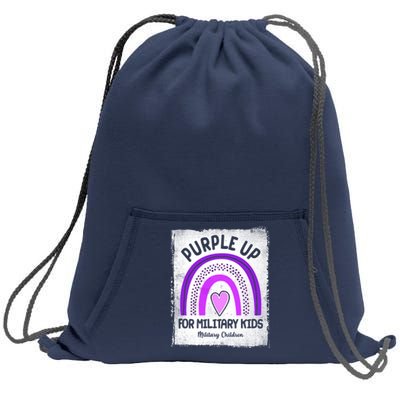 Purple Up For Military Kids Military Children Purple Rainbow Sweatshirt Cinch Pack Bag