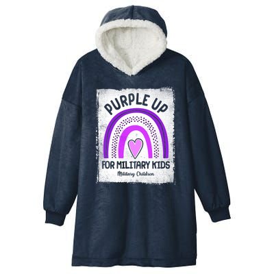 Purple Up For Military Kids Military Children Purple Rainbow Hooded Wearable Blanket