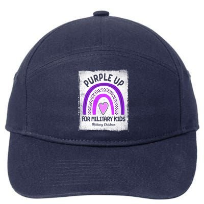 Purple Up For Military Kids Military Children Purple Rainbow 7-Panel Snapback Hat