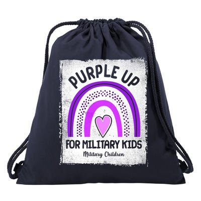 Purple Up For Military Kids Military Children Purple Rainbow Drawstring Bag