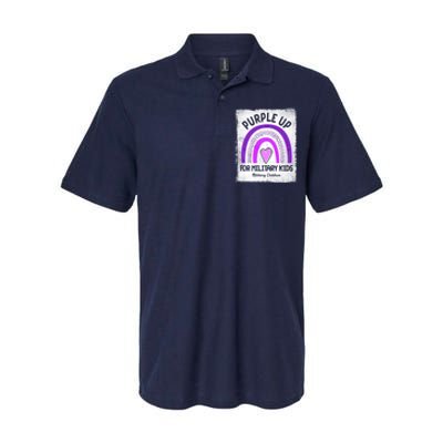 Purple Up For Military Kids Military Children Purple Rainbow Softstyle Adult Sport Polo