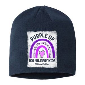 Purple Up For Military Kids Military Children Purple Rainbow Sustainable Beanie