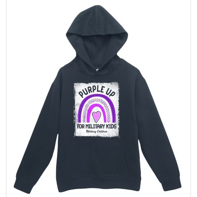 Purple Up For Military Kids Military Children Purple Rainbow Urban Pullover Hoodie