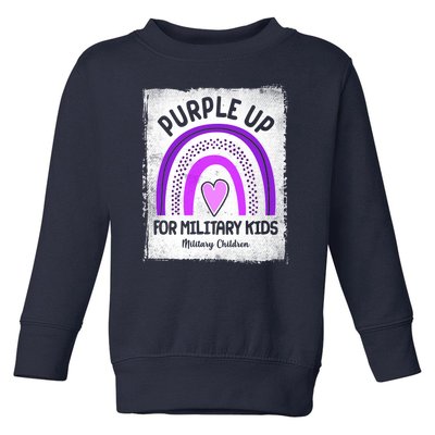 Purple Up For Military Kids Military Children Purple Rainbow Toddler Sweatshirt