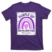 Purple Up For Military Kids Military Children Purple Rainbow T-Shirt