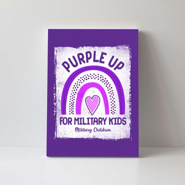 Purple Up For Military Kids Military Children Purple Rainbow Canvas