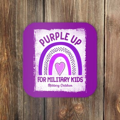 Purple Up For Military Kids Military Children Purple Rainbow Coaster