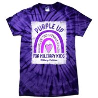 Purple Up For Military Kids Military Children Purple Rainbow Tie-Dye T-Shirt