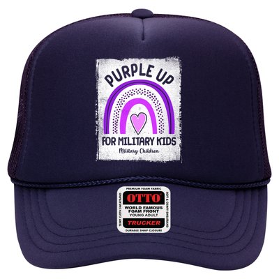 Purple Up For Military Kids Military Children Purple Rainbow Trucker Hat