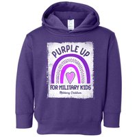 Purple Up For Military Kids Military Children Purple Rainbow Toddler Hoodie