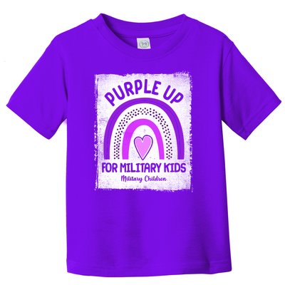 Purple Up For Military Kids Military Children Purple Rainbow Toddler T-Shirt