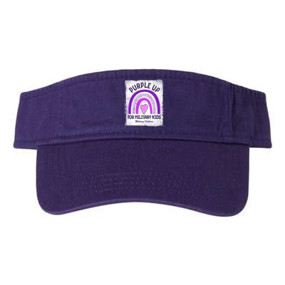 Purple Up For Military Kids Military Children Purple Rainbow Valucap Bio-Washed Visor