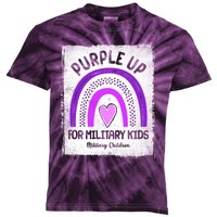 Purple Up For Military Kids Military Children Purple Rainbow Kids Tie-Dye T-Shirt