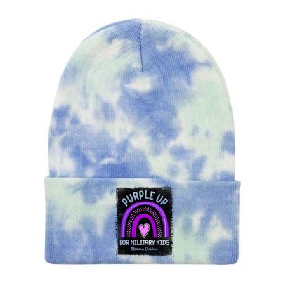 Purple Up For Military Kids Military Children Purple Rainbow Tie Dye 12in Knit Beanie