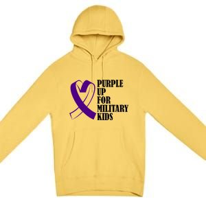 Purple Up For Military Kids Ribbon Premium Pullover Hoodie