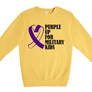 Purple Up For Military Kids Ribbon Premium Crewneck Sweatshirt