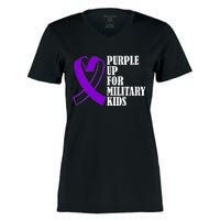 Purple Up For Military Kids Ribbon Women's Momentum V-Neck T-Shirt