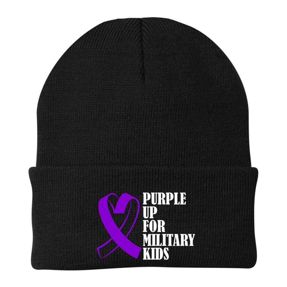 Purple Up For Military Kids Ribbon Beanie