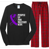 Purple Up For Military Kids Ribbon Long Sleeve Pajama Set