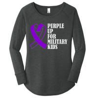 Purple Up For Military Kids Ribbon Women's Perfect Tri Tunic Long Sleeve Shirt