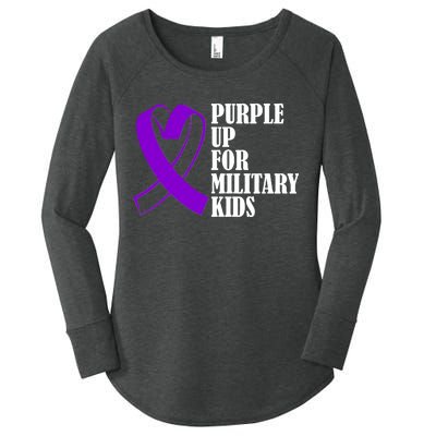 Purple Up For Military Kids Ribbon Women's Perfect Tri Tunic Long Sleeve Shirt