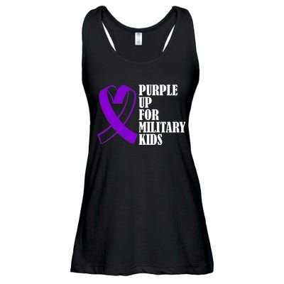 Purple Up For Military Kids Ribbon Ladies Essential Flowy Tank