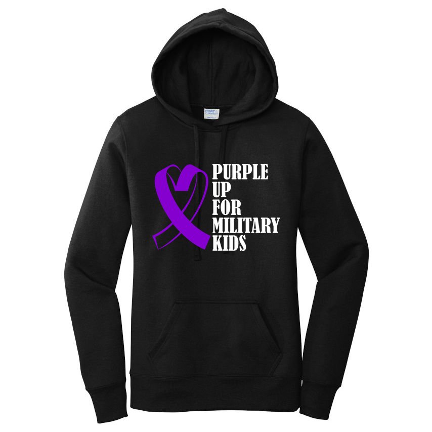 Purple Up For Military Kids Ribbon Women's Pullover Hoodie