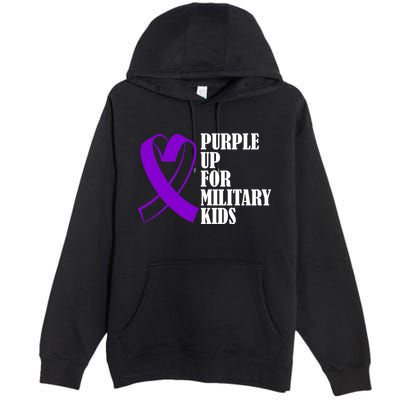 Purple Up For Military Kids Ribbon Premium Pullover Hoodie