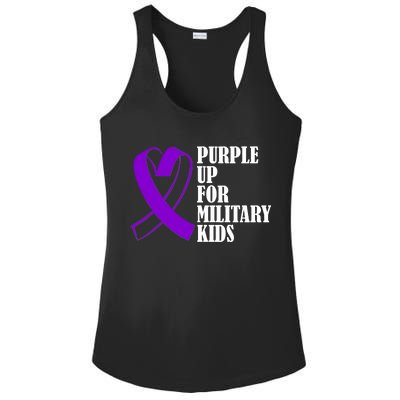 Purple Up For Military Kids Ribbon Ladies PosiCharge Competitor Racerback Tank