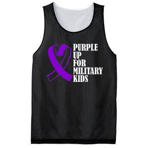 Purple Up For Military Kids Ribbon Mesh Reversible Basketball Jersey Tank