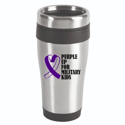 Purple Up For Military Kids Ribbon 16oz Travel Tumbler