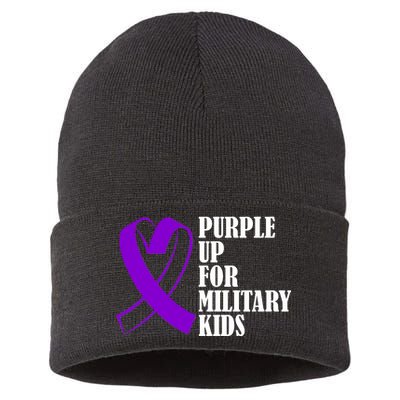 Purple Up For Military Kids Ribbon Sustainable Knit Beanie