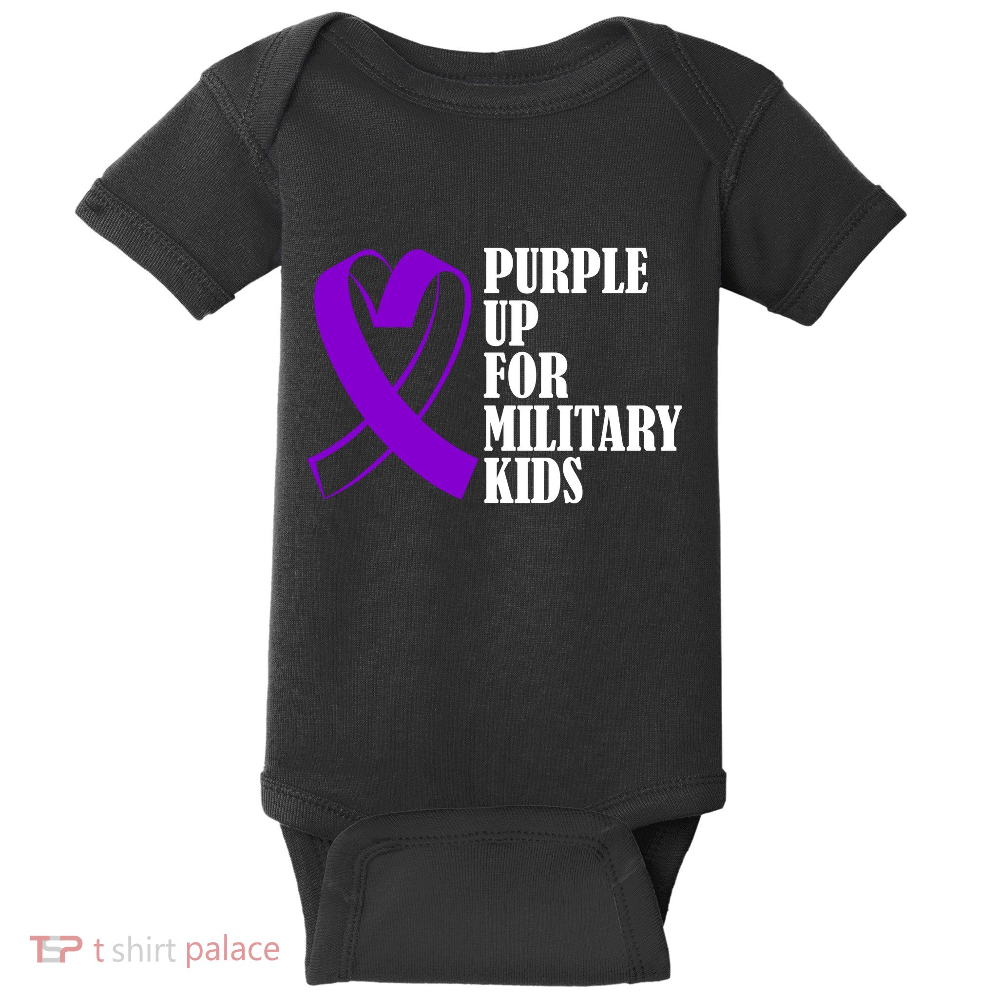 Purple Up For Military Kids Ribbon Baby Bodysuit