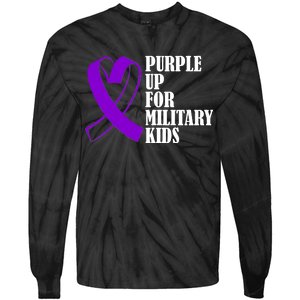 Purple Up For Military Kids Ribbon Tie-Dye Long Sleeve Shirt