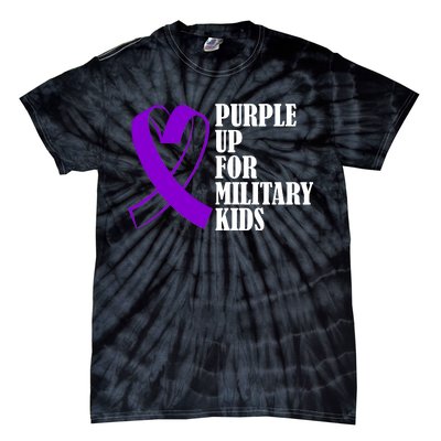 Purple Up For Military Kids Ribbon Tie-Dye T-Shirt