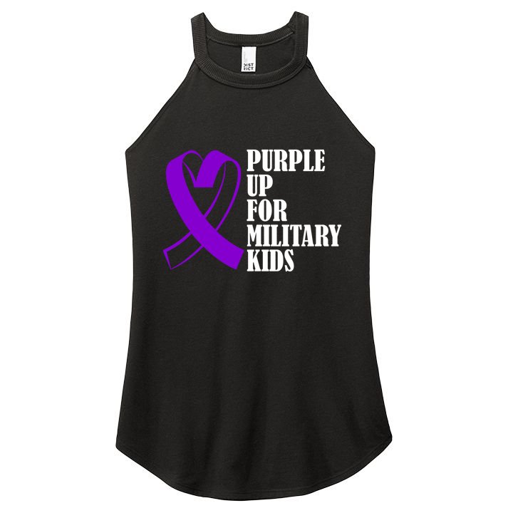 Purple Up For Military Kids Ribbon Women's Perfect Tri Rocker Tank