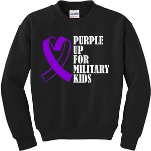 Purple Up For Military Kids Ribbon Kids Sweatshirt