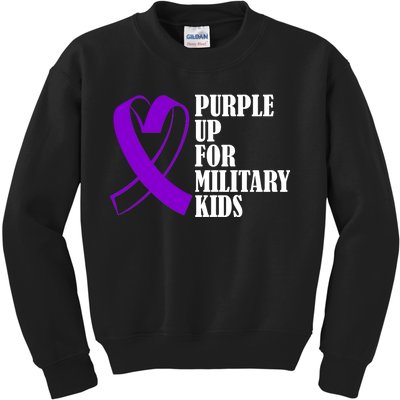 Purple Up For Military Kids Ribbon Kids Sweatshirt