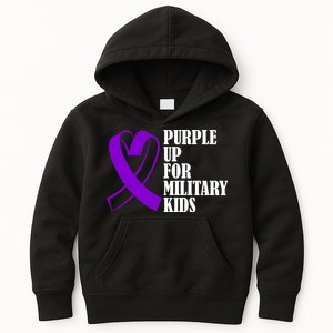 Purple Up For Military Kids Ribbon Kids Hoodie