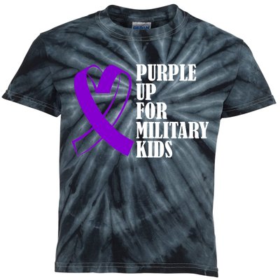 Purple Up For Military Kids Ribbon Kids Tie-Dye T-Shirt