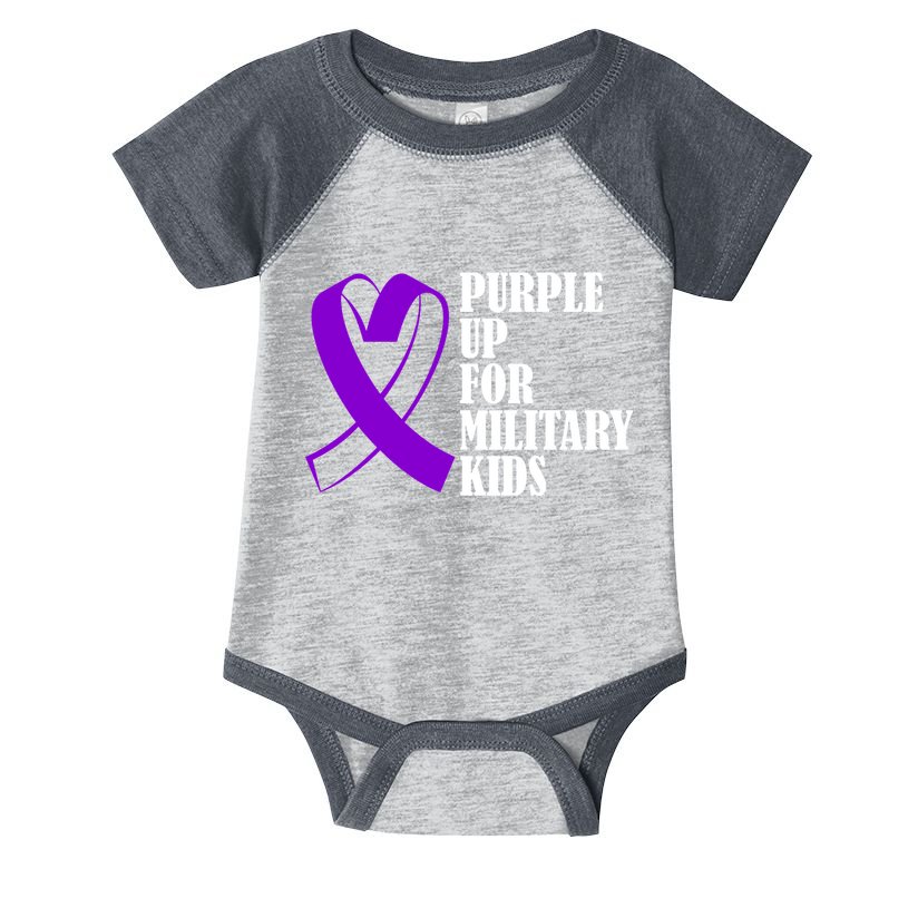 Purple Up For Military Kids Ribbon Infant Baby Jersey Bodysuit
