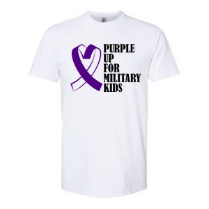 Purple Up For Military Kids Ribbon Softstyle CVC T-Shirt