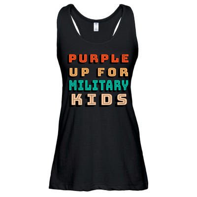 Purple Up For Military Kids Support Ladies Essential Flowy Tank