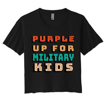 Purple Up For Military Kids Support Crop Top