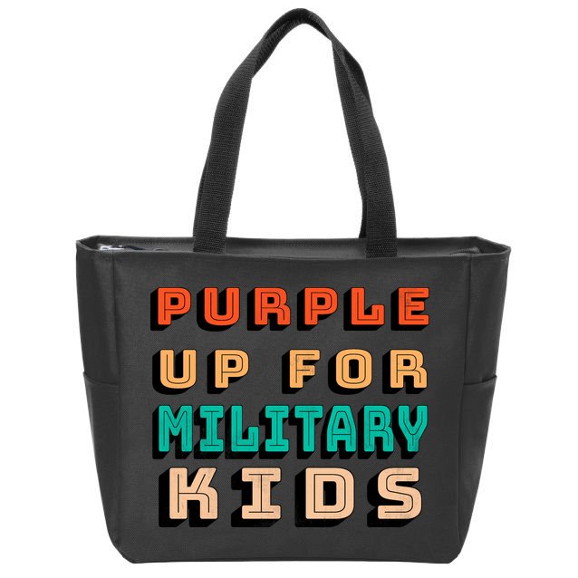 Purple Up For Military Kids Support Zip Tote Bag