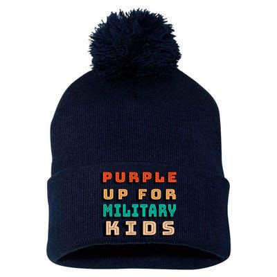 Purple Up For Military Kids Support Pom Pom 12in Knit Beanie