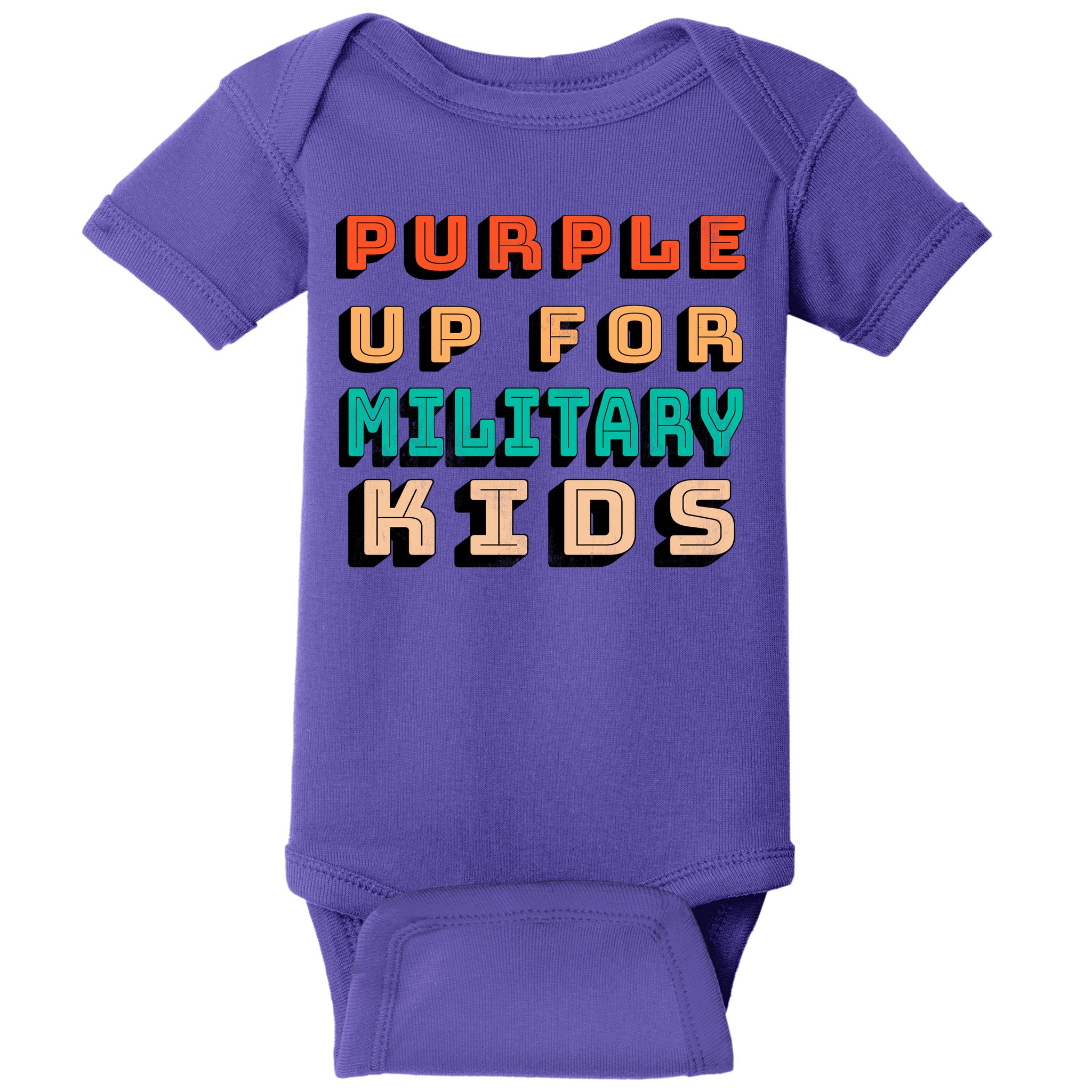 Purple Up For Military Kids Support Baby Bodysuit