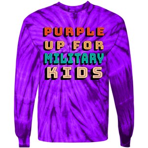 Purple Up For Military Kids Support Tie-Dye Long Sleeve Shirt